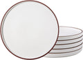 LERATIO Ceramic 8.0 in Salad Plates Set of 6 - Matte White Modern