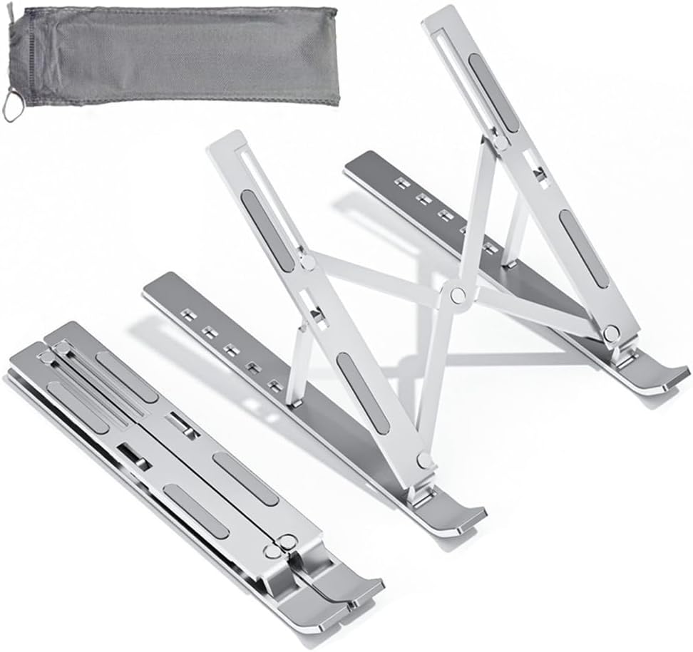 Qziano: Portable Ergo Laptop Stand - 7 Level Adjustable