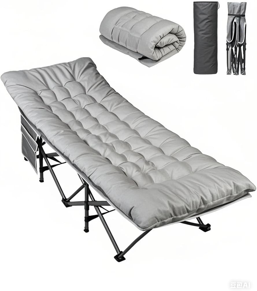 WLIVE Double Layer Oxford Camping Cot for Adults with Mattress