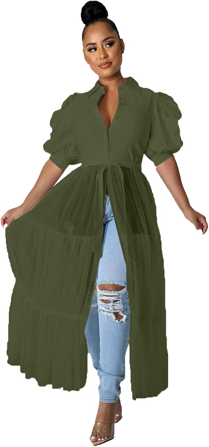 Ekaliy Women Sexy Short Sleeve Bodycon High Low Tunic Blouse