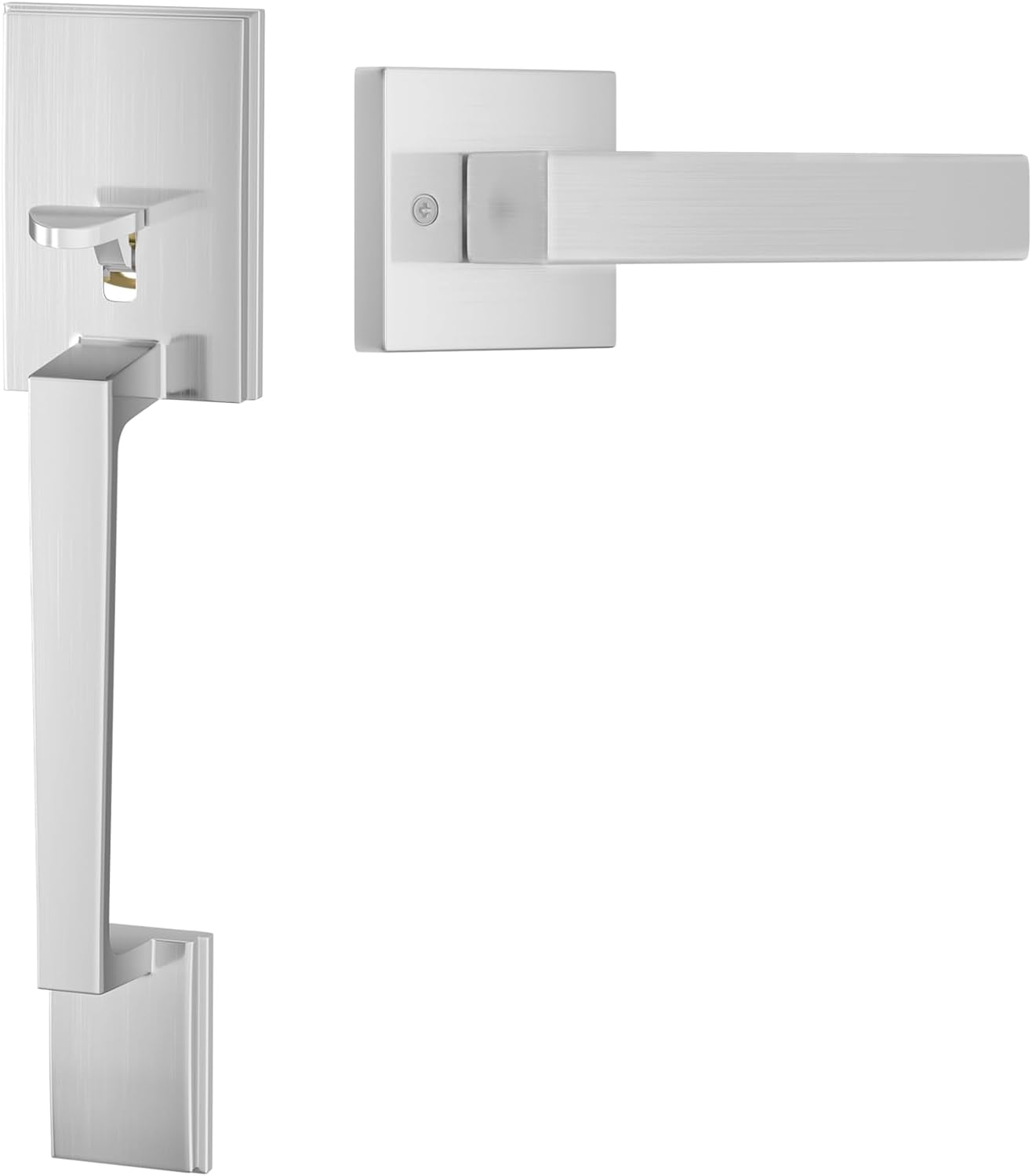 Modern Brushed Nickel Front Door Handle for Entry Doors