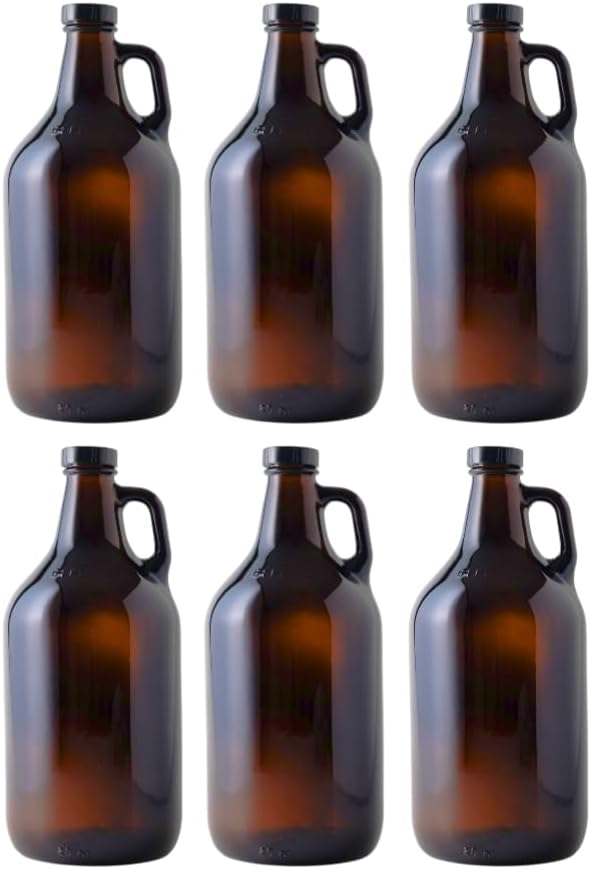 FastRack 1/2 Gallon Amber Growlers for Home Brewing Needs
