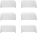 BRILLMAX 6 Pack White Tablecloths 90 x 132 in for 6 ft Rectangle