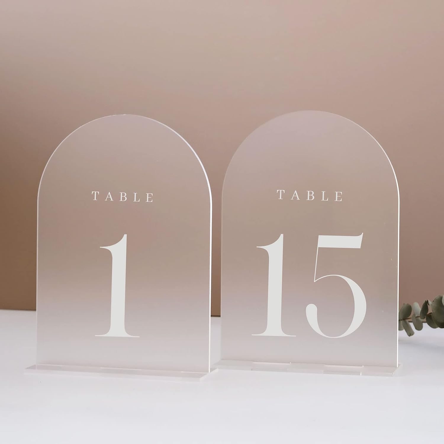Frosted Arch Table Numbers for Wedding Centerpieces 15 Pack