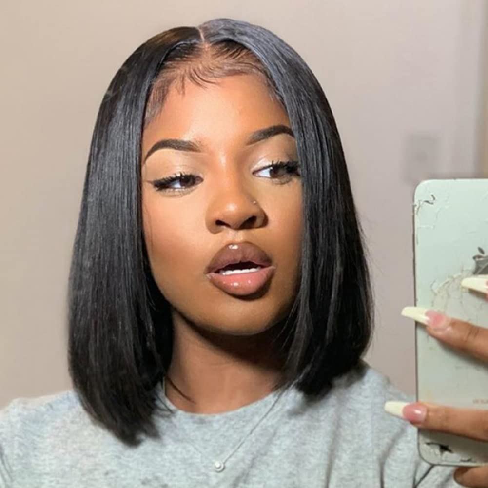 ISEE Hair Glueless Wear and Go Wigs for Beginners - 12 Inch Bob