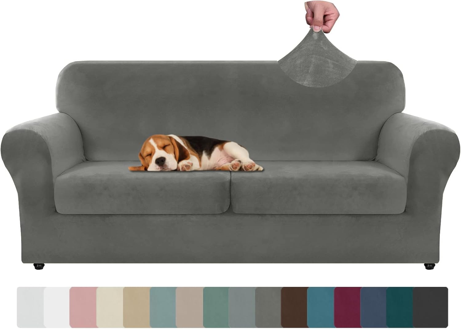 ZNSAYOTX Oversized Velvet Couch Cover for 2 Cushion Sofa