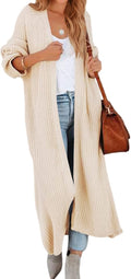 Women's Oversized Long Knit Cardigan Duster - Cozy Layering Coat