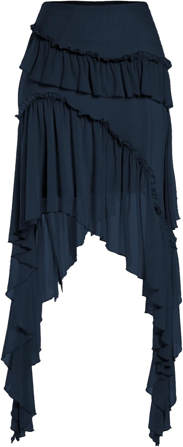 Verdusa Women's Boho Asymmetrical Ruffle Skirt for Stylish Outfits