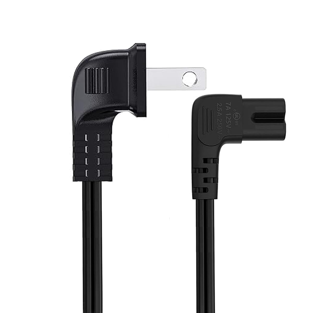 Universal 2-Prong TV Power Cord - Compatible with LG, Samsung, Sony, Sharp, Panasonic, TCL - Goffeu