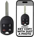 Cut Remote Key Fob Replacement for Ford 4-Button Remote Start