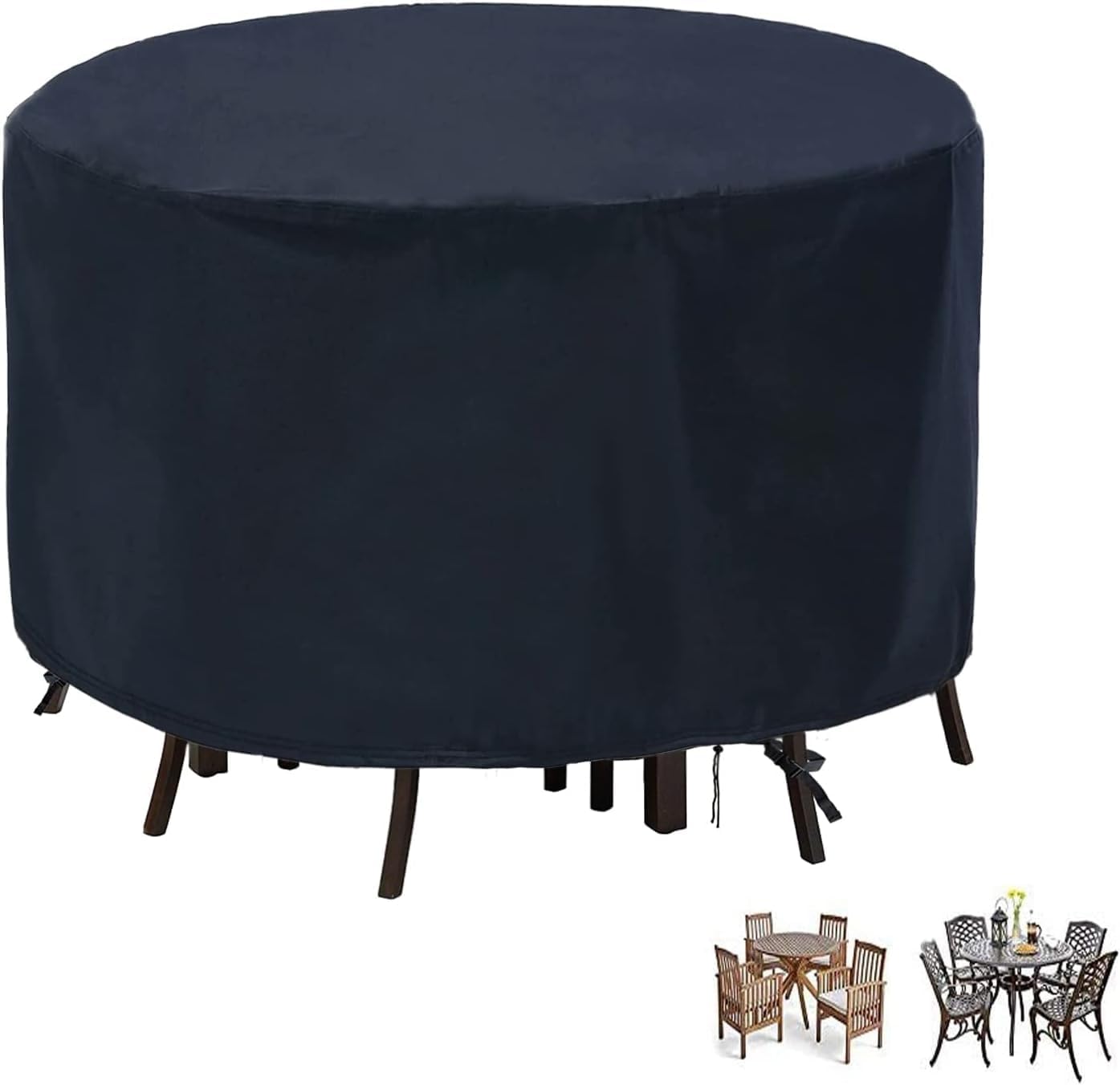 POMER Waterproof Round Patio Table Cover for Outdoor Furniture