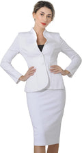 Marycrafts Women's Formal Office Work Jacket Skirt Suit Set - Classic