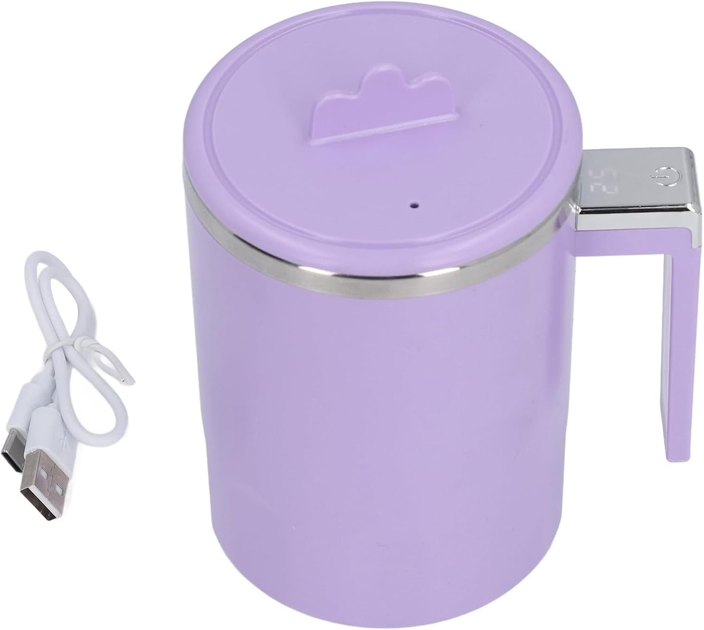 CHEOTIME Self Stirring Coffee Mug - Rechargeable, Funny Mixer Cup - Purple