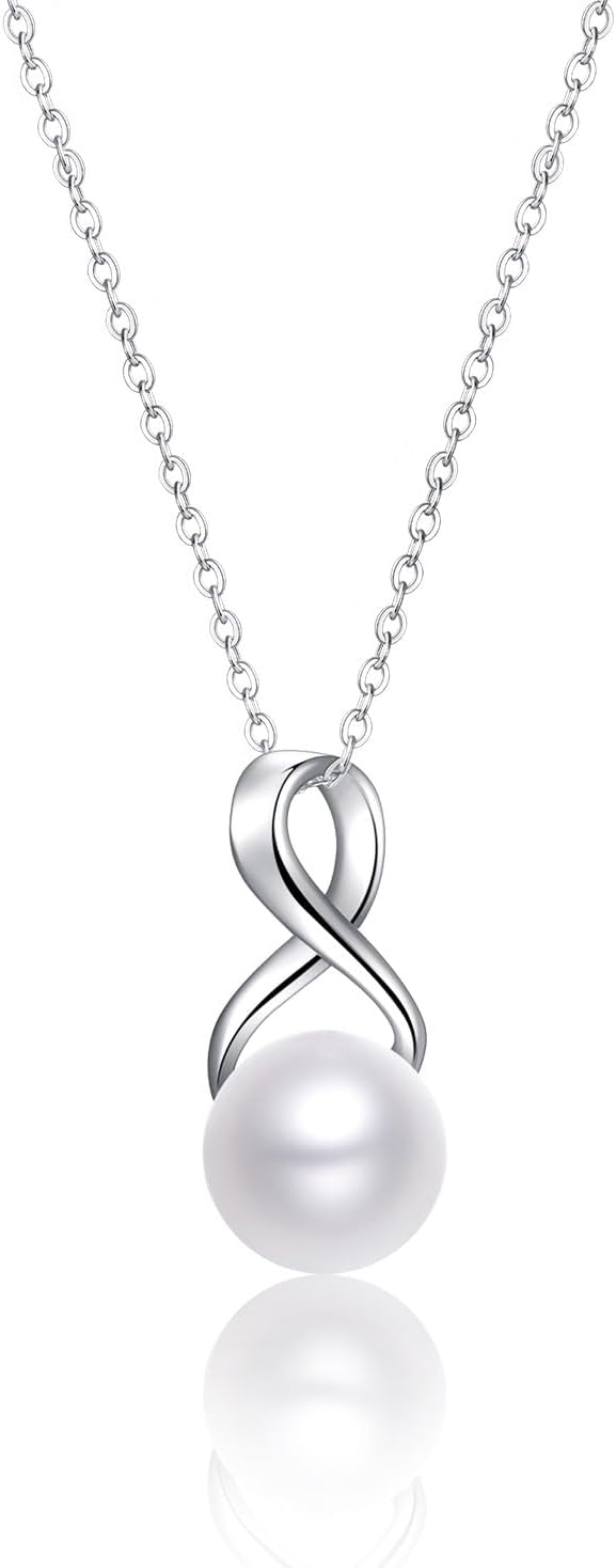 White Freshwater Pearl Pendant Necklace by Pearl Vibe