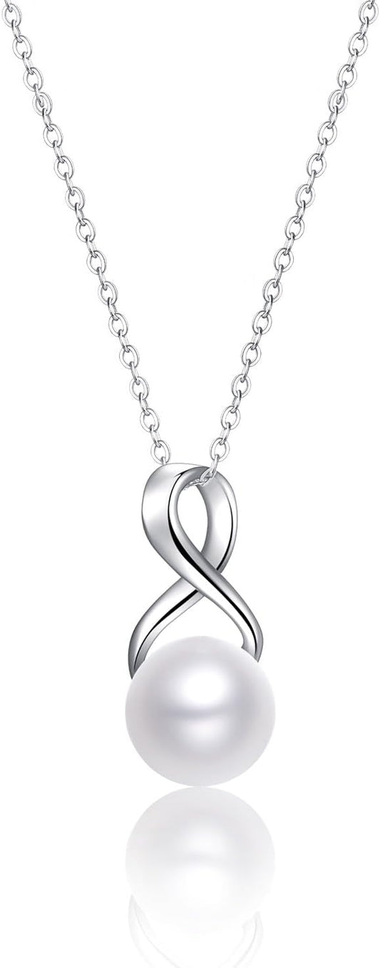 White Freshwater Pearl Pendant Necklace by Pearl Vibe