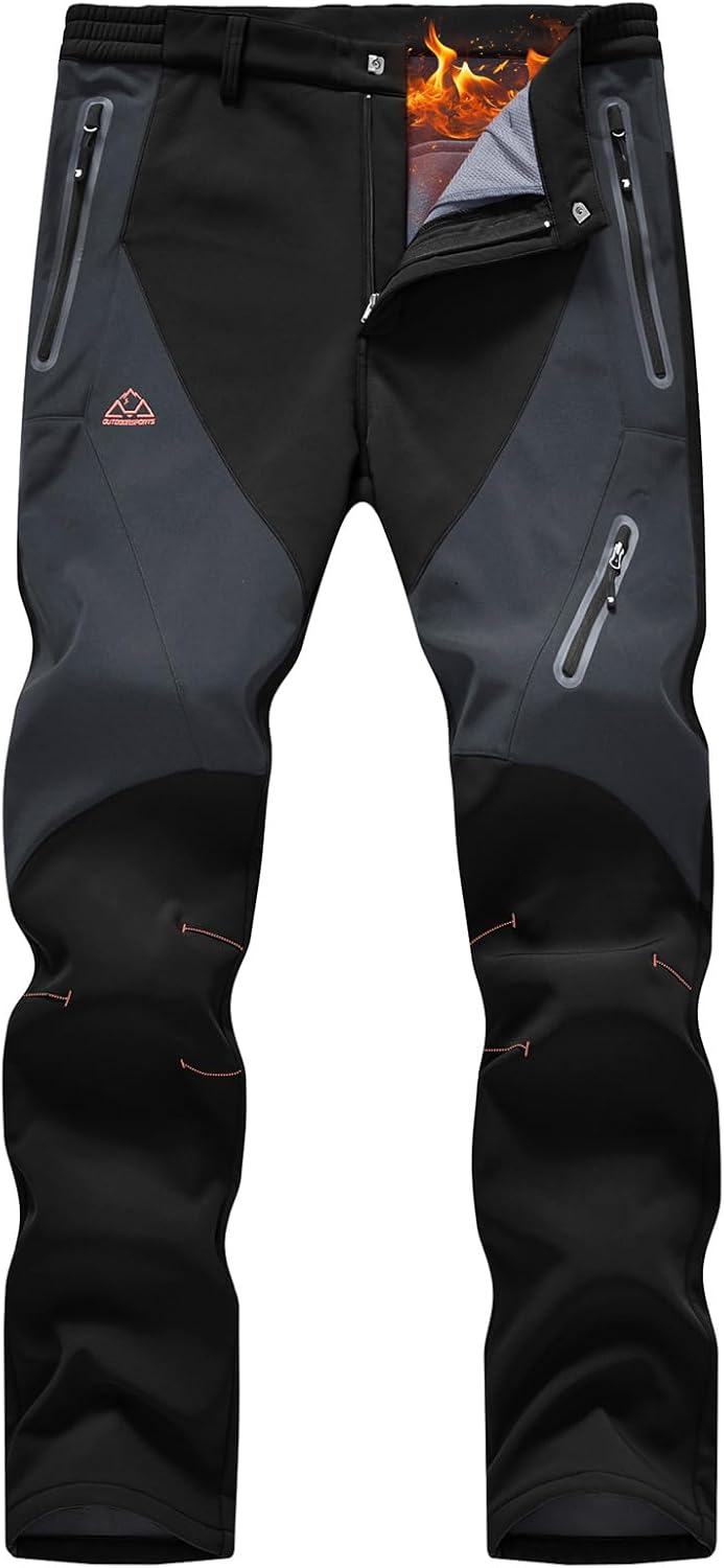 Rdruko Men's Snow Pants Waterproof Insulated for Winter Sports