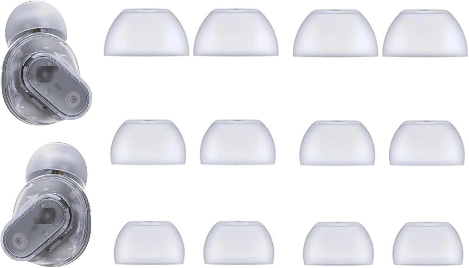 Studio Buds Replacement Tips 6 Pairs Transparent