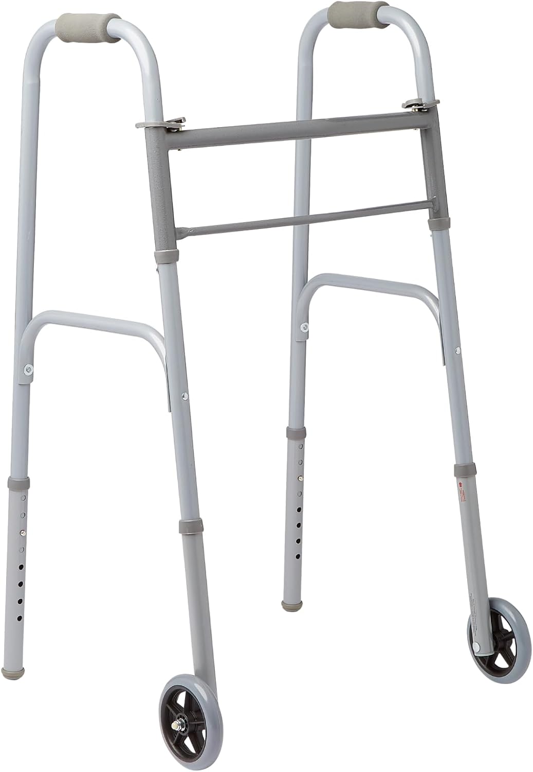 Medline Lightweight Folding Walker for Seniors with 5 Wheels