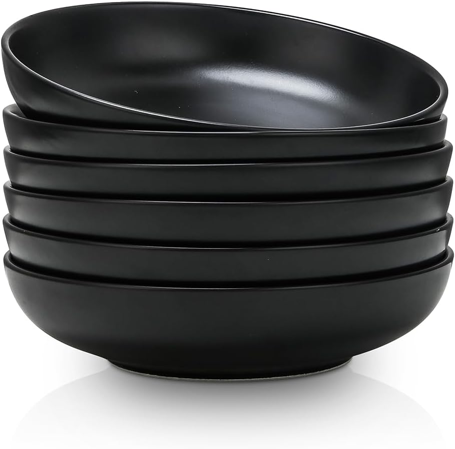 Selamica Porcelain Salad Pasta Bowls Set of 6 for Every Meal
