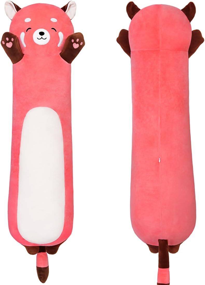 Snuggle Buddy: Pink Raccoon Hugging Pillow
