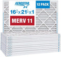 Aerostar 16 3/8x21 1/2x1 MERV 11 Pleated Air Filter - 12 Pack