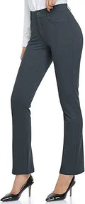 Women Yoga Dress Pants Petite Bootcut - Office Stretch Comfort