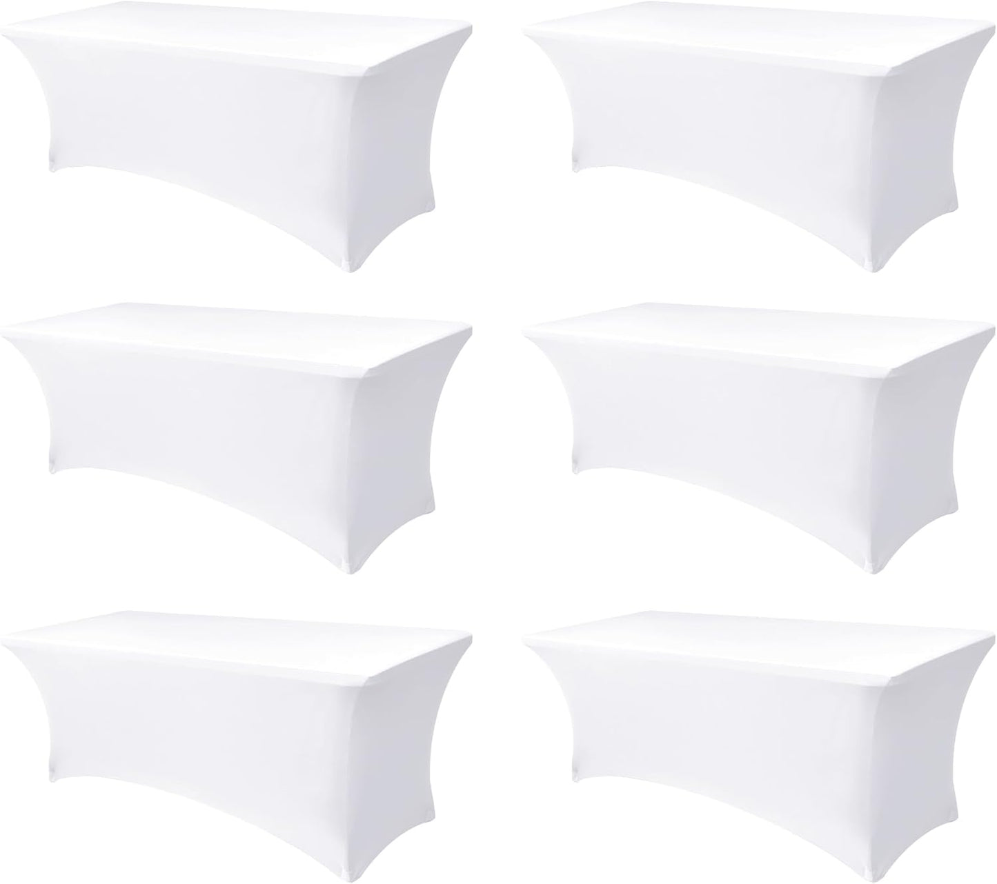 Spandex Table Cloths for 8 Foot Rectangle Tables - 6 Pack