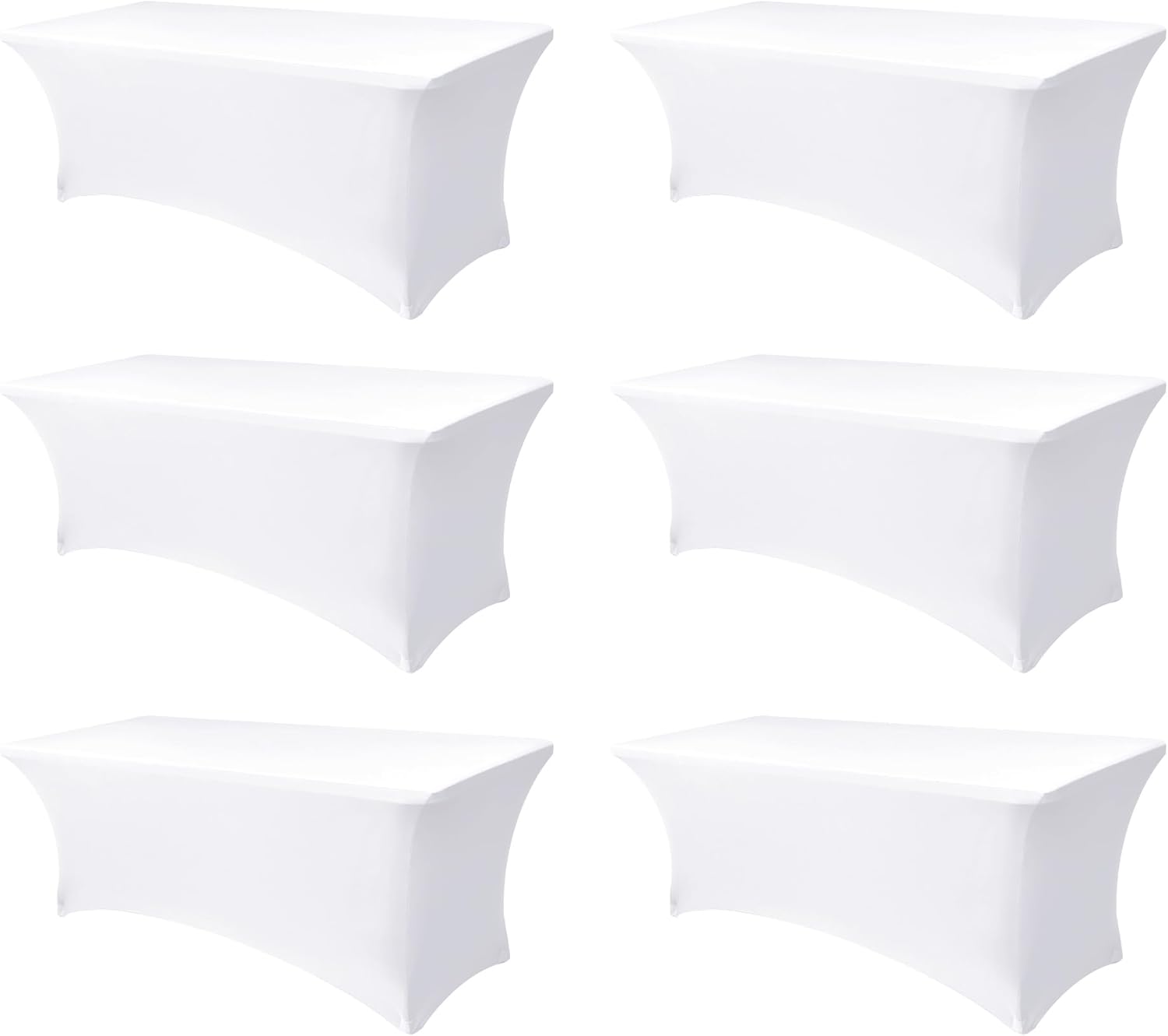 Spandex Table Cloths for 8 Foot Rectangle Tables - 6 Pack