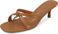 Gold Kitten Heel Sandals Strappy Mule Heeled Thong Sandals