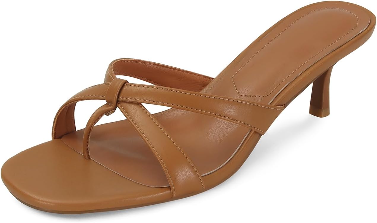 Dsevht Gold Kitten Heel Sandals for Women - Stylish Comfort