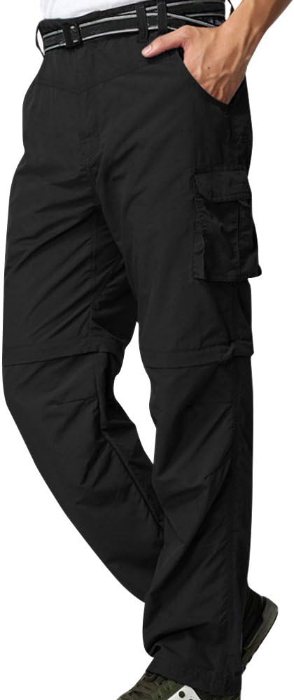 Mens Hiking Pants Convertible Quick Dry Zip Off Travel Safari