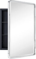 TEHOME Farmhouse Chrome Metal Framed Bathroom Medicine Cabinet