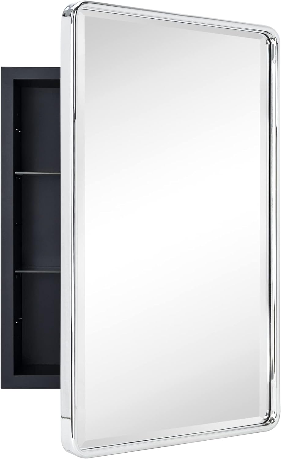 TEHOME Farmhouse Chrome Metal Framed Bathroom Medicine Cabinet