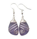 Yinahawaii Handmade Sea Glass Earrings - Hawaiian Wire Wrapped Gift