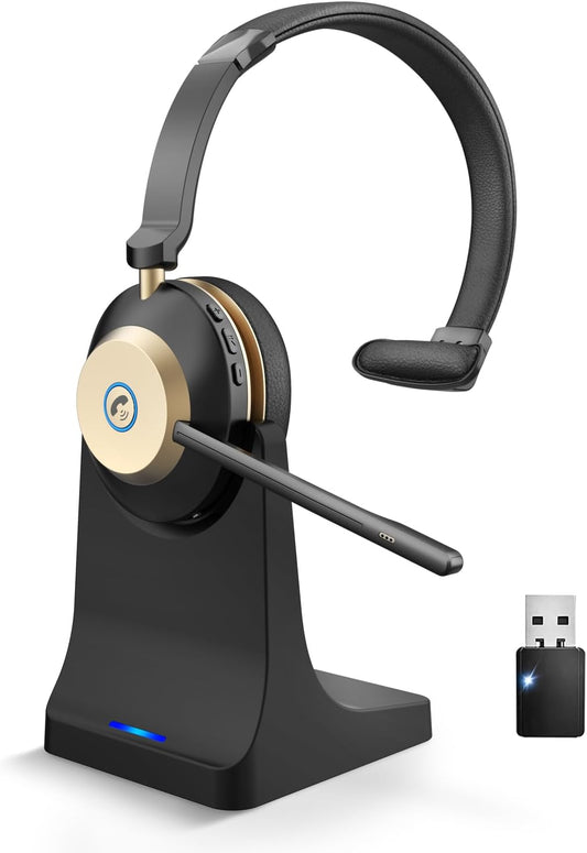 45Hrs Wireless Bluetooth Headset for Work