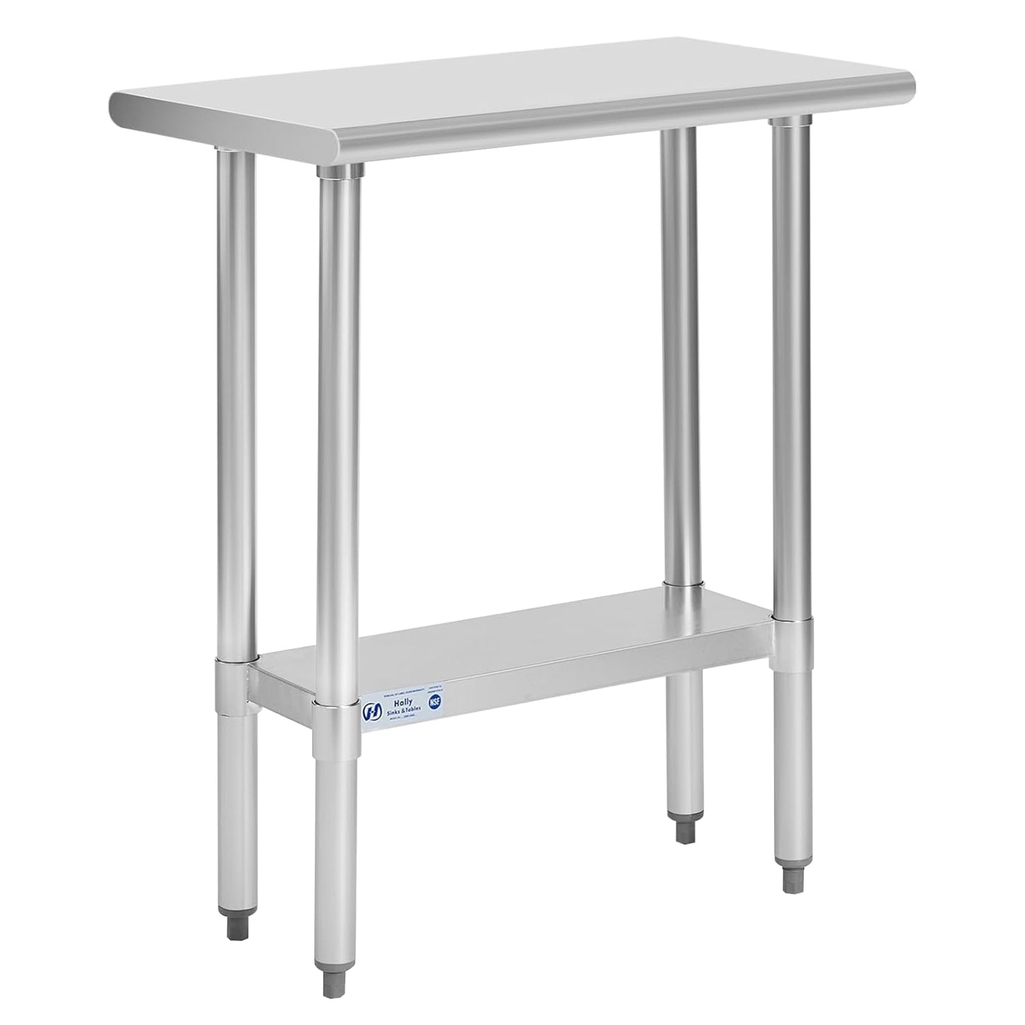 Hally Stainless Steel Table for Prep & Work - Heavy Duty 14 x 30 in