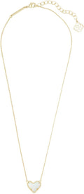 Ari Heart Adjustable Length Pendant Necklace for Women - Opal Heart