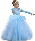Princess Costume for Girls Cinderella Dress with Sleevelets - Party