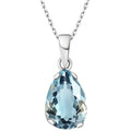 925 Sterling Silver Blue Topaz Teardrop Necklace - Minimalist