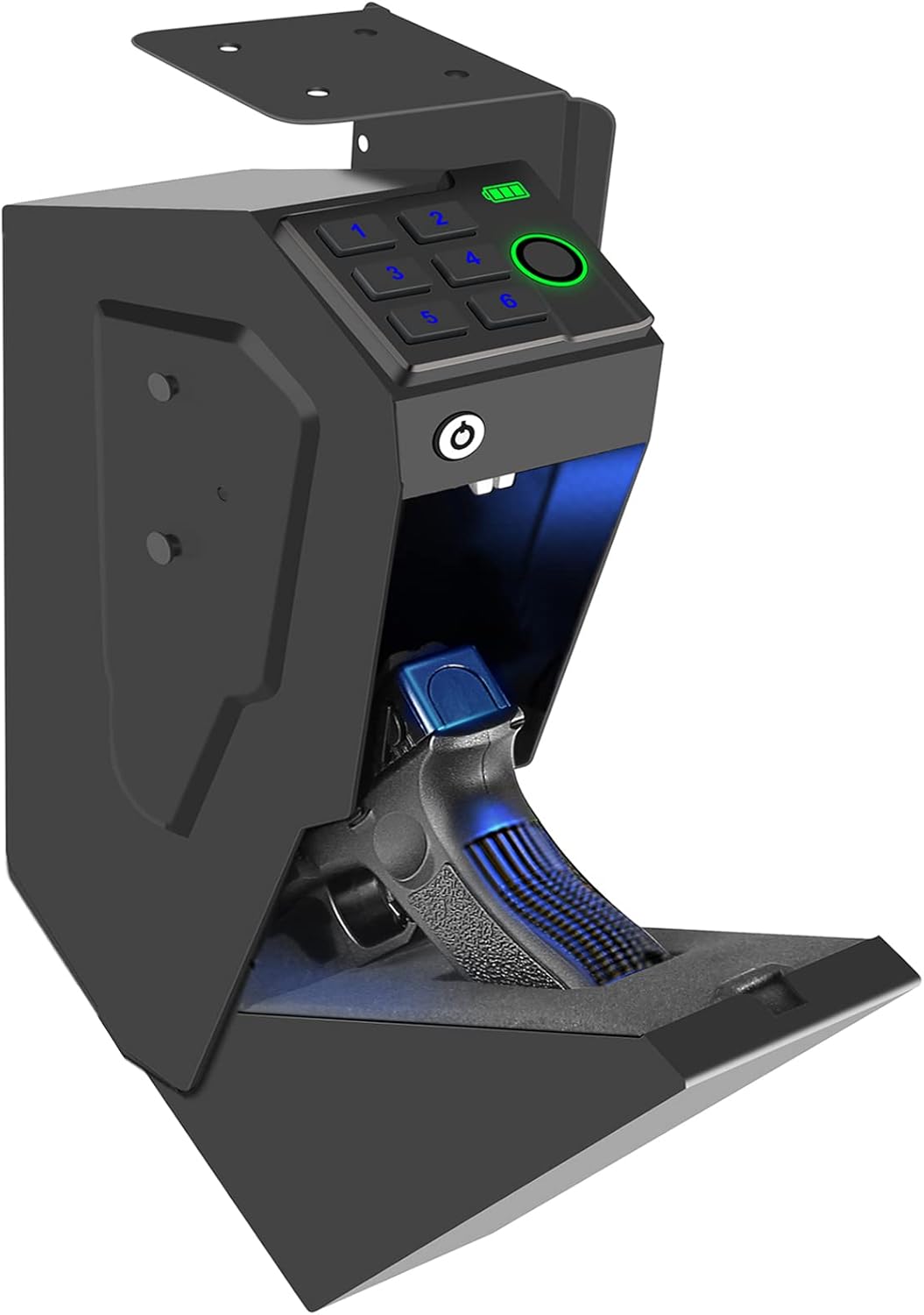 Biometric Mounted Handgun Safe for Nightstand and Desk Use