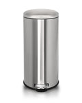 8 Gallon Stainless Steel Trash Can Round Slim 30L - Soft Close Pedal