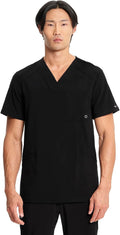 Cherokee Infinity V Neck Men's Scrub Top with Rib Knit Back - Stretch