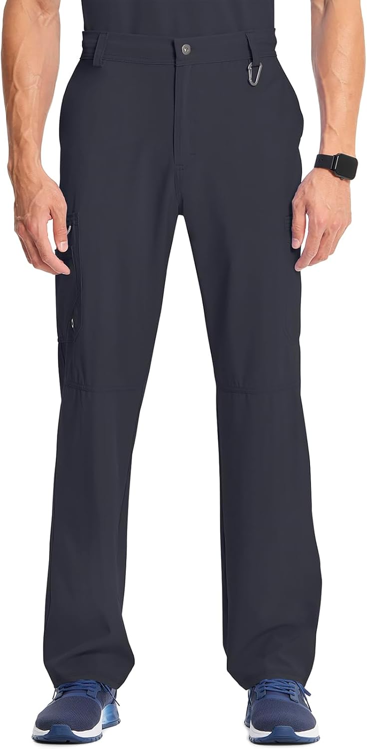 Cherokee Men's Scrub Pants with 6 Pockets and Tapered Leg