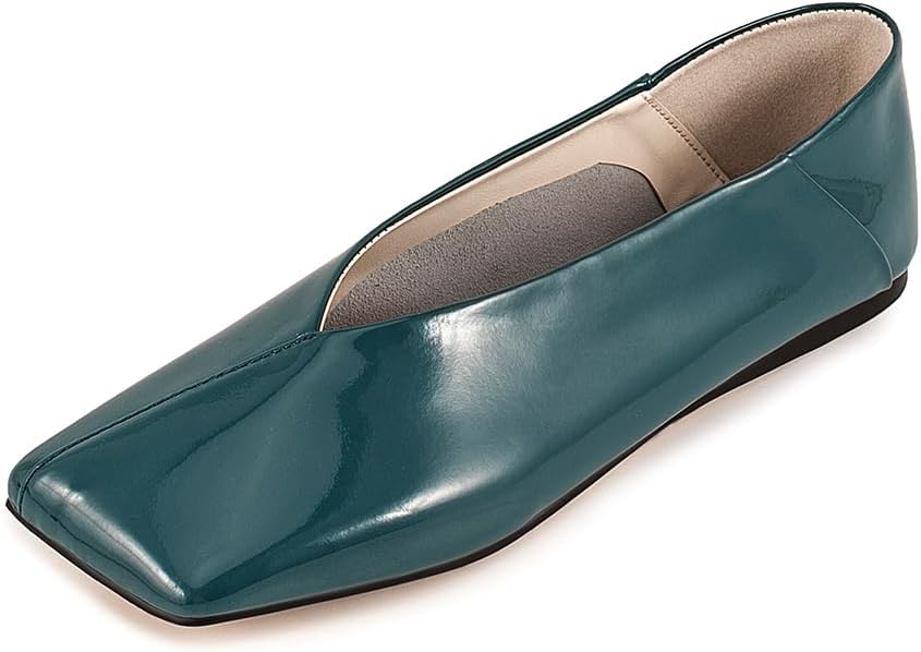 Womens Ballet Flats Square Toe Comfortable Dress Shoes for Women