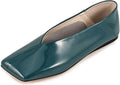 Patent Leather Womens Square Toe Ballet Flats - Dressy Comfort