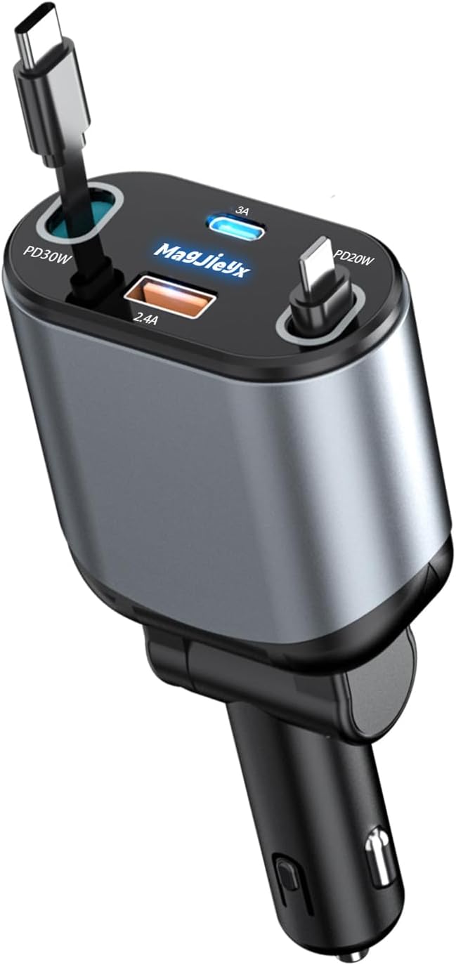 4-in-1 Fast Car Charger for iPhone & Android