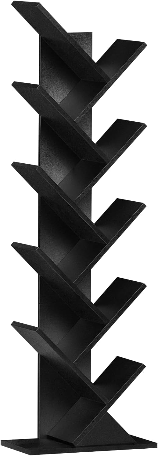 10 Tier Tree Book Shelf for Narrow Spaces - Stylish Storage Solution