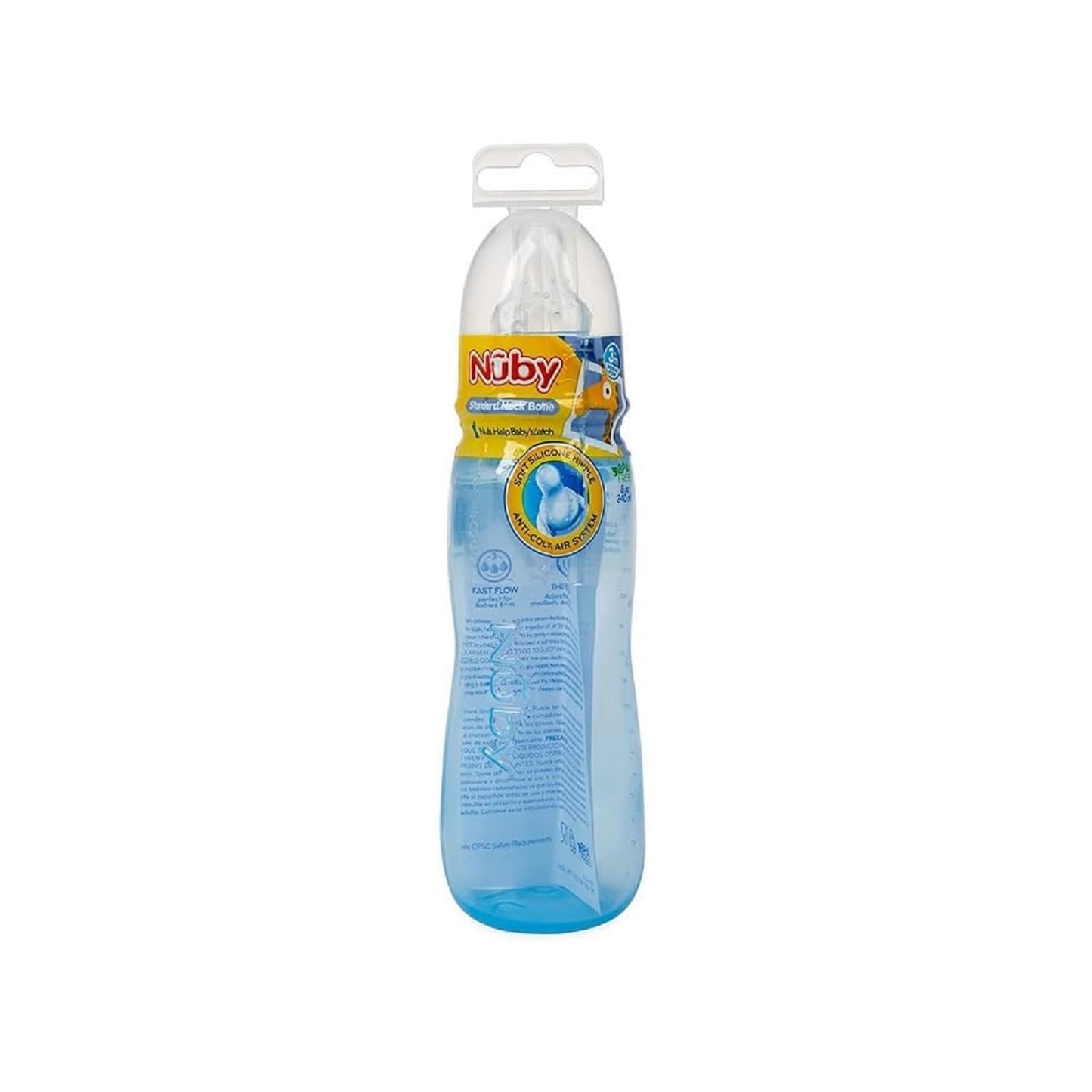 Nuby 8oz Tinted Bottle - Easy Feeding for Babies 3+ months