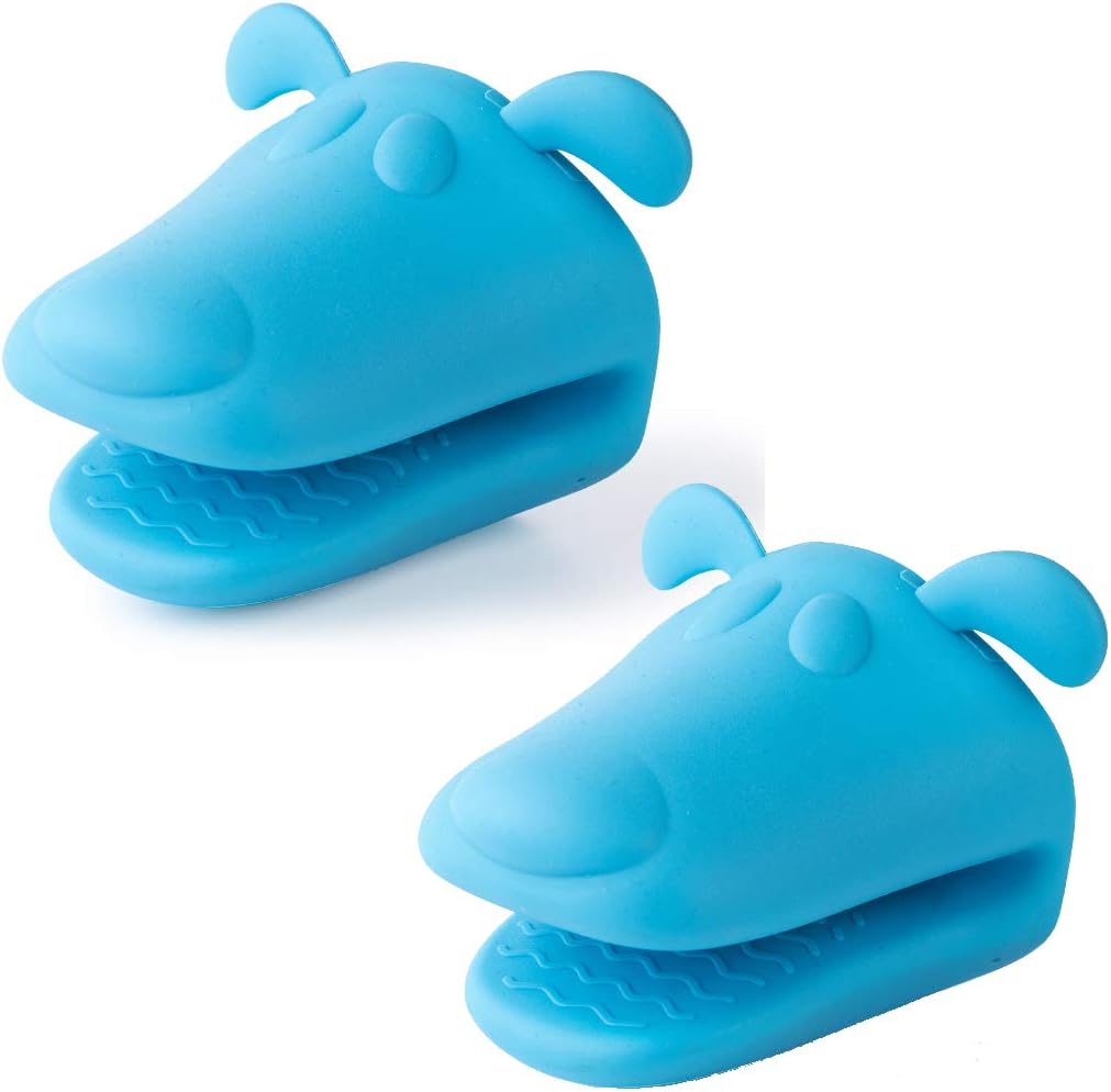 QTECLOR Silicone Mini Oven Mitts - Heat Resistant for Safe Cooking