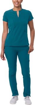 Adar Addition Go-Higher Scrub Set for Women - Notched V-Neck Fit